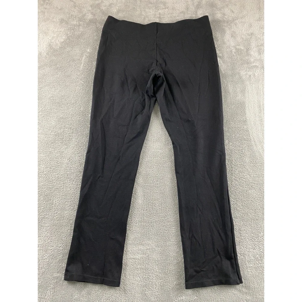 Lauren Ralph Lauren Womens Medium Black Knit Pull On Slim Straight Leg Pants